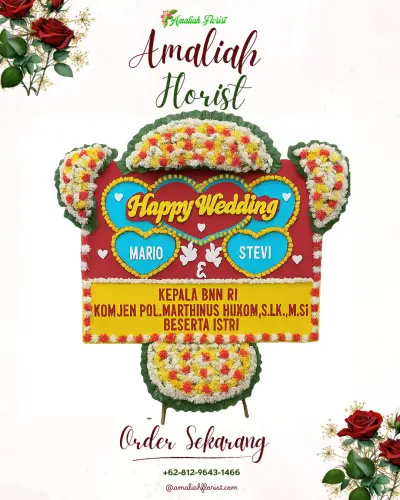 Karangan Papan Bunga Pernikahan di Lasiana